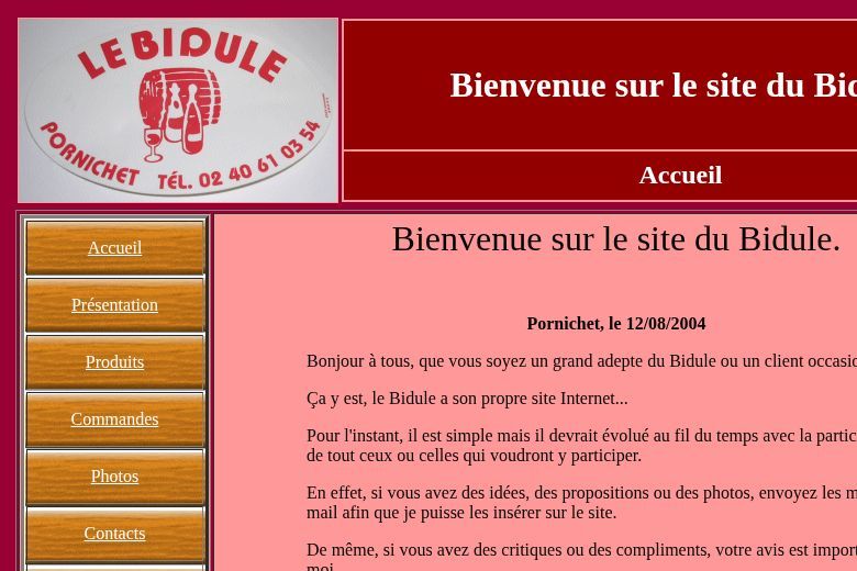 Capture du site Bidule version 2004