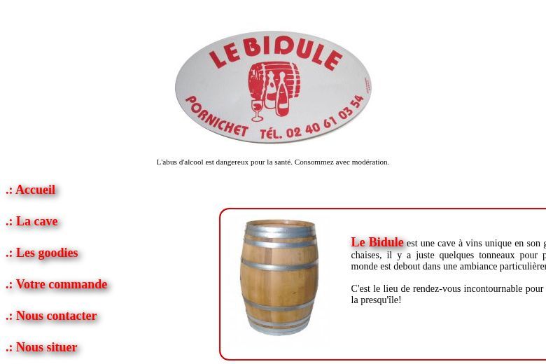 Capture du site Bidule version 2012
